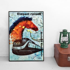 Poster German Railways TEE -Fancy Travels- Deutsche Bundesbahn DB Print home decor Wall Print High Speed Rail