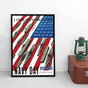 Plakat zum Tag der Marine im Zweiten Weltkrieg: „Eine starke Marine garantiert Frieden“