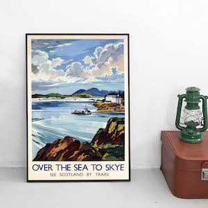 Poster Scotland "Over the sea to Skye" Isle of Skye Print home decor Wall Print Travel Travelling