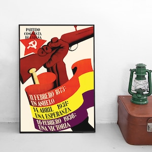 Spanish Civil War Poster "A victory" Communist Party Second Spanish Republic War Art Wall Print Propaganda