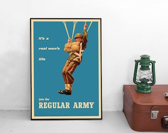 WWII Recruitment Poster: British Army Paratrooper Art Print