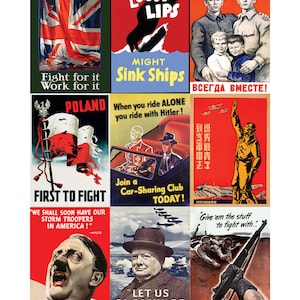 Propaganda Posters Second World War Allies USA UK Army Royal Air Force Navy Home Front War WWII Art Wall Print ww2 2