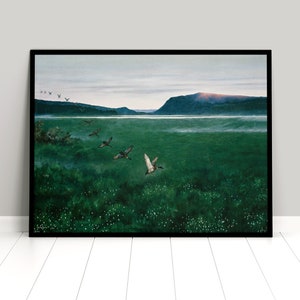 Poster Theodor Kittelsen- The twelve Wild Ducks - Art Wall Print painting