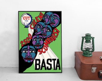 1977 Chile Anti-Pinochet Poster "BASTA"