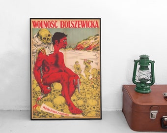 Poland: Anti-Communist propaganda poster 1920s / Polish-Soviet war