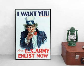 アンクル・サム「I Want You」第一次世界大戦ポスター – アメリカ陸軍