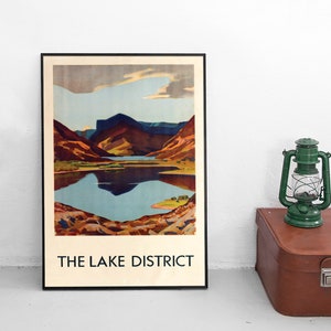 Poster Lake District, Cumbria, England Tourism Advertisement Poster Print home decor Wall Print Travel Travelling
