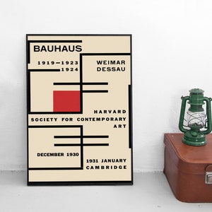 Poster Bauhaus Design Exhibition Cambridge 1924 / Germany Weimar Advertisement Vintage Art Wall Print Home Decor