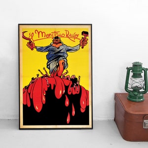 Spanischer Bürgerkrieg Antikommunistisches DDR-Propagandaplakat &quot;&quot;Das russische Monster&quot;&quot; - Kunstwanddruck.&quot;
