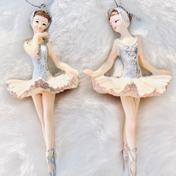 Paire Gisela Graham Ornement Ballerine 14cm Ballet Blush Décoration Suspendue Noël