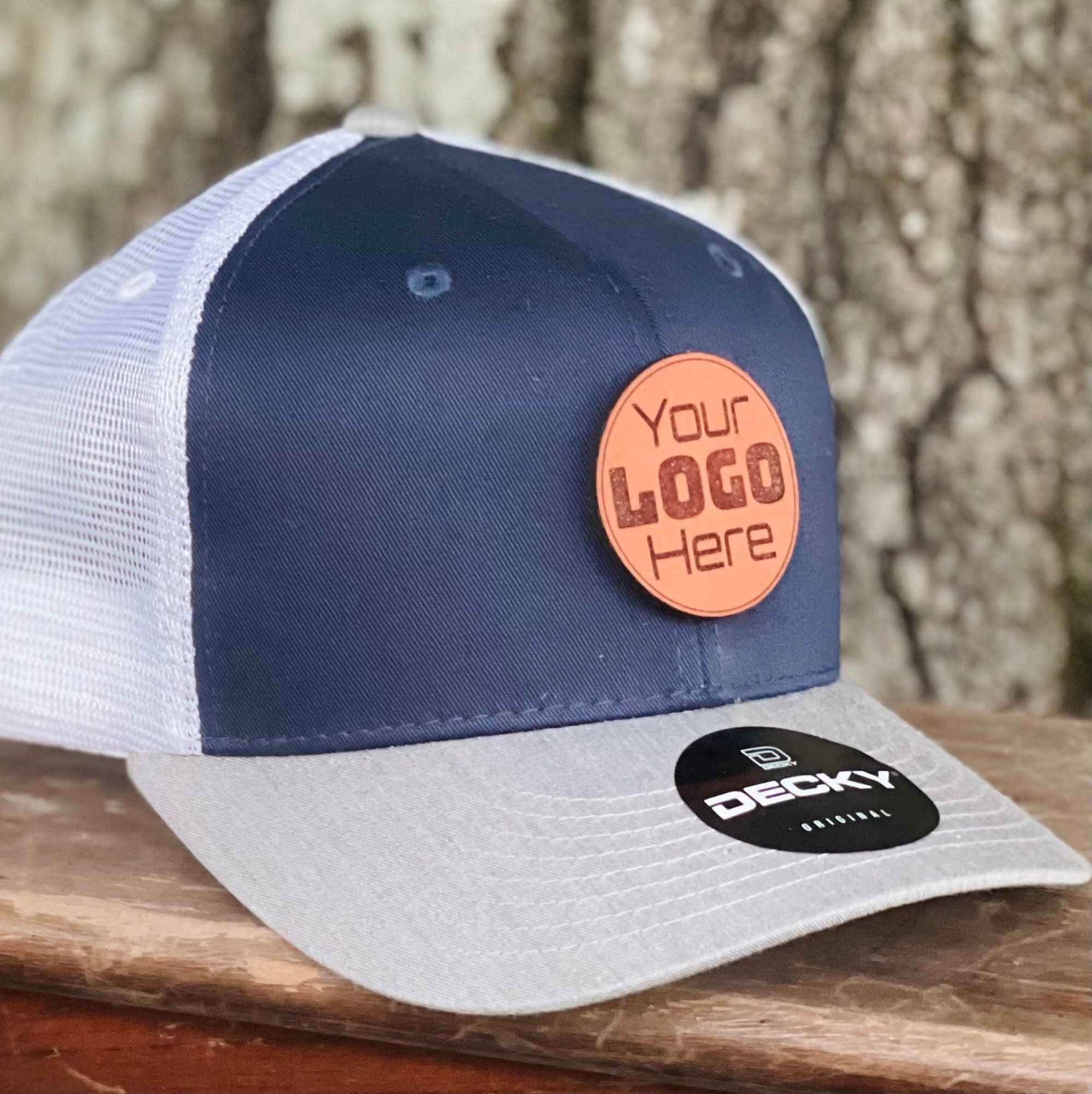 Decky 6021 Custom Leather Patch Hat Custom Laser Engraved Etsy