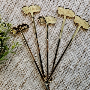 Bachelorette Party Drink Stir Sticks, Laser Cut Drink Toppers, Personalized Drink Stirrers, Wedding Drink Topper, Cocktail Stirrers
