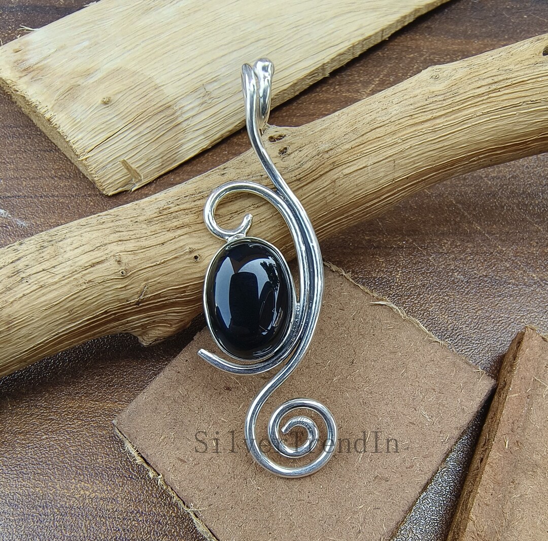 thumbnail image 2 of 925 Silver Plated Black Onyx Gemstone Pendant Lot - Handmade Wholesale Jewelry, Mix Shapes 2 of 6