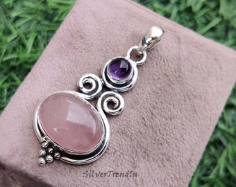 Rose Quartz Necklace Rose Quartz Jewelry Healing Crystal - Etsy
