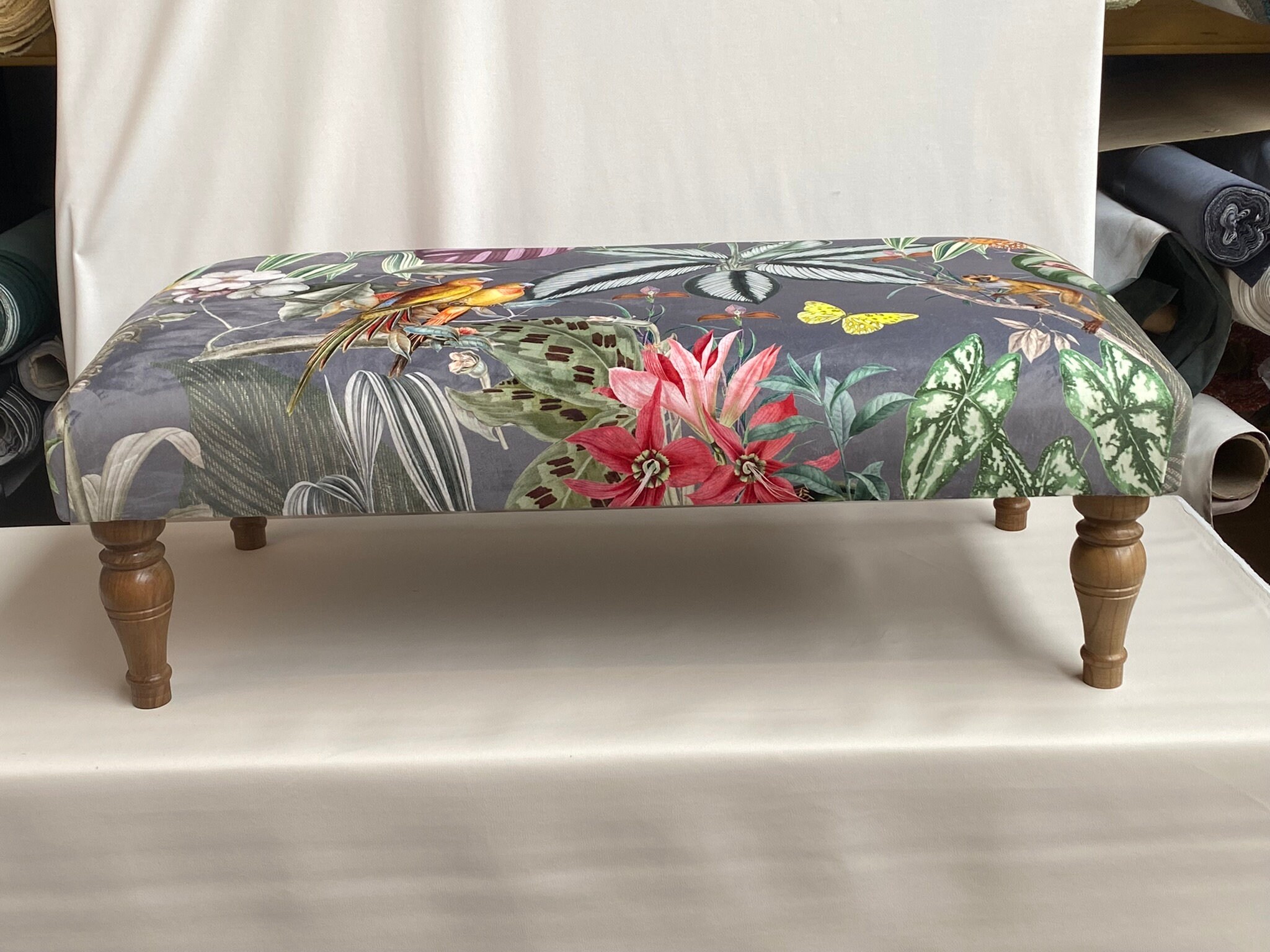 Large padded footstool deals