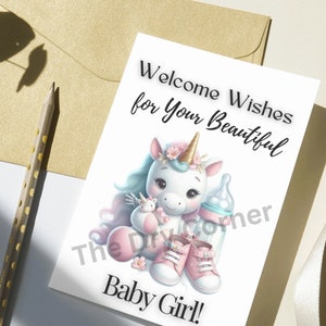 Carte de voeux de bienvenue pour votre belle petite fille