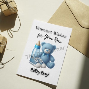 Herzliche Wünsche für Ihr neues Baby Jungen Grußkarte
