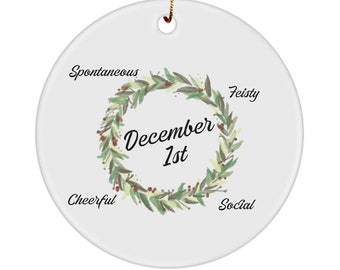 December 1st Birthday Horoscope Ornament