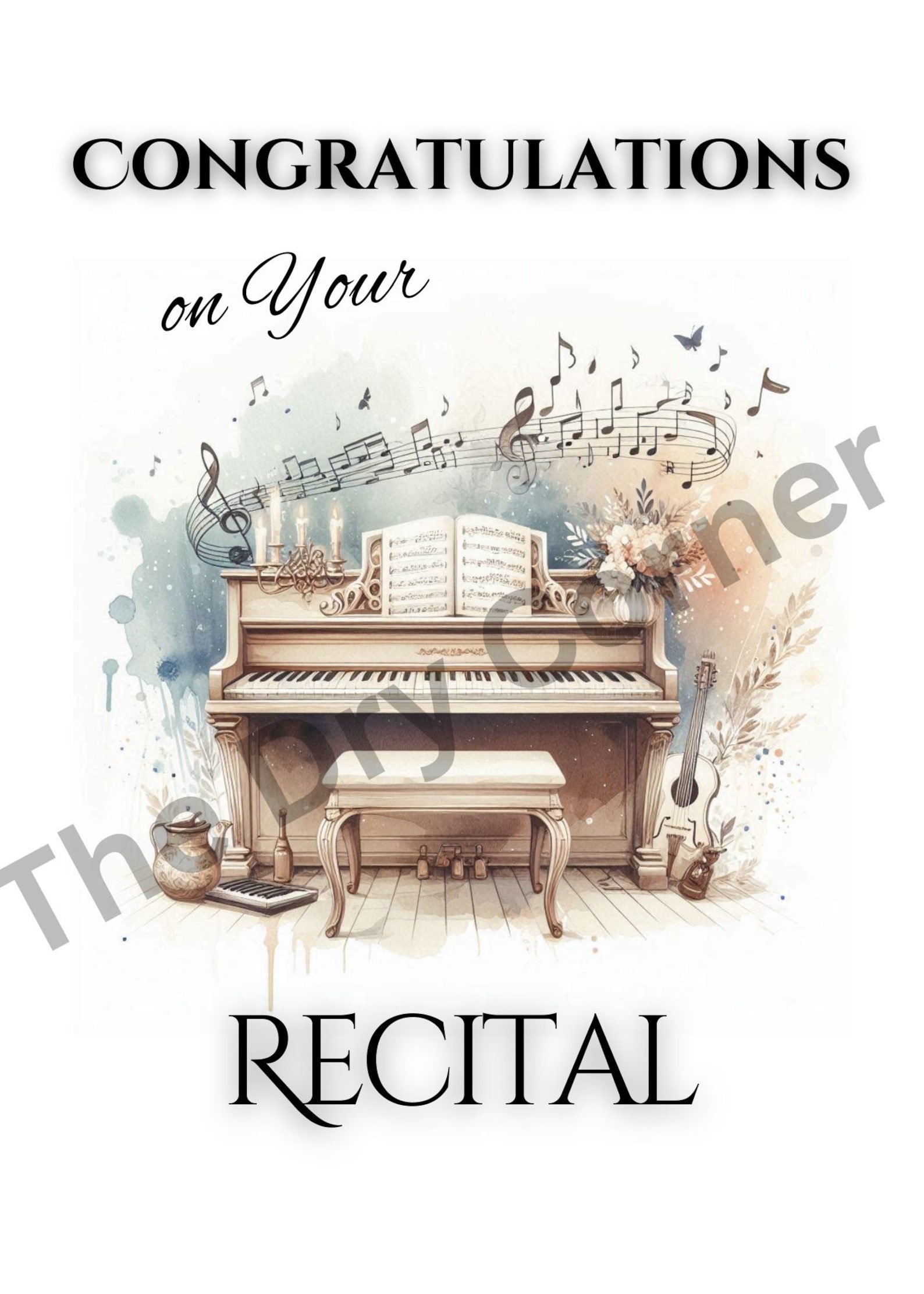 Piano Recital Congratulations Greeting Card - Etsy