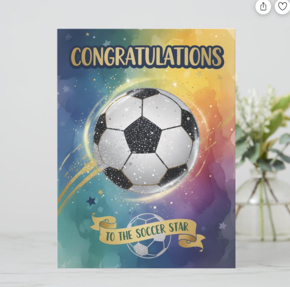 Congratulations to the Soccer Star Card| Gift| Player Card - Etsy