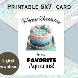 Carte d'anniversaire Verseau