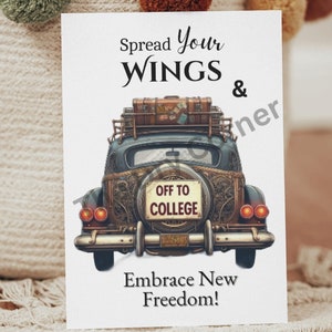 Spreid je vleugels en omarm nieuwe vrijheid - Going Off to College Card