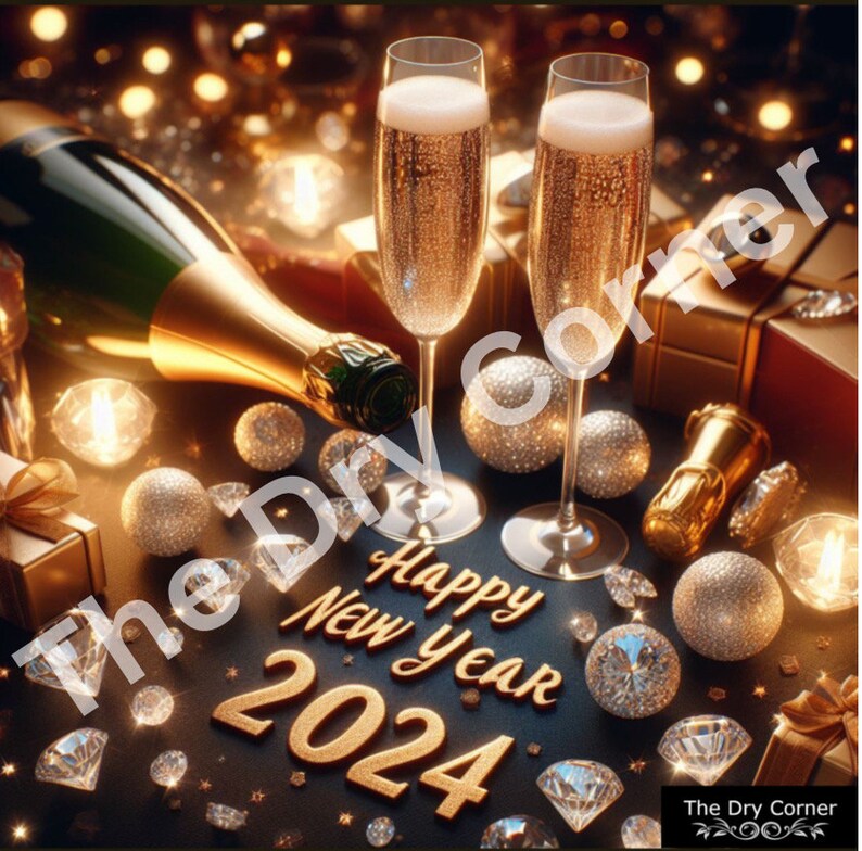 Happy New Year 2024 Art Etsy