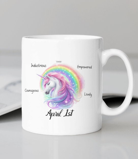 April 1st Birthday Horoscope Mug Etsy