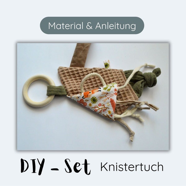 Nähpaket Knistertuch / DIY für Babys / Nähen Baby / Nähset Babygeschenk / Nähanleitung Baby