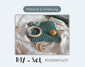 Entdeckertuch - Nähpaket für Anfänger mit Materialien & Anleitung für ein Knistertuch fürs Baby