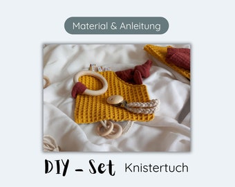 Knistertuch - Nähset für Anfänger mit Materialien & Anleitung für ein Entdeckertuch fürs Baby