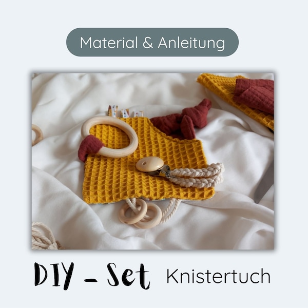 Knistertuch - Nähset für Anfänger mit Materialien & Anleitung für ein Entdeckertuch fürs Baby