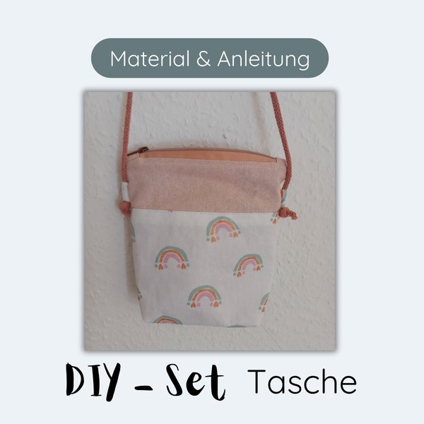 Kindertasche Mädchen - DIY Nähbox Umhängetasche Kinder - Anleitung und Materialien - Kindertasche Glitzer nähen