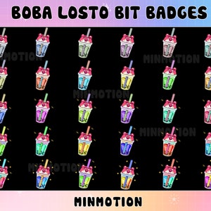 30x Boba Bear Twitch Sub Bit Badges / Kawaii Magic Bear Botle / Bit badges / Cute Badges For Streamers / Bear Twitch / Graphics For Twitch