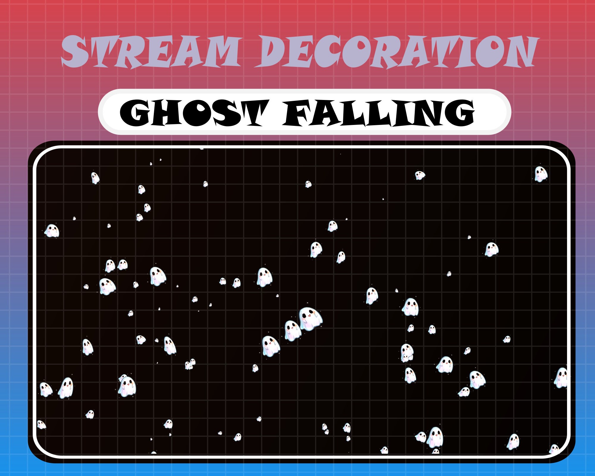 So Cute Ghost Falling Overlay / Flying Ghost Twitch Stream / Halloween ...