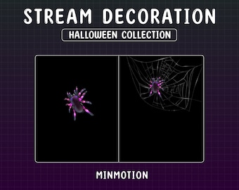 Animated Stream Decoration Witch Spider  / Cute Witchcraft / Kawaii Ghost / Fall Sublimation / Halloween Animaton / Graphics For Streamer