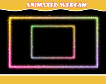Twitch Camera Overlay Flair Decoration / Animated Light Webcam Overlay / Film Border / Sparkle / Pastel Sunset / Sharp Corners / Gradient