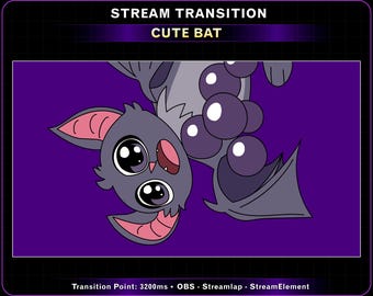 Niedlicher Fledermausstrom Übergang, Tier Übergang, Twitch OBS Szenen Stinger, Twitch Übergang