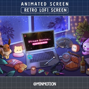 Animated Retro Lofi Aesthetic Twitch Stream Screen / Rainy Night ...