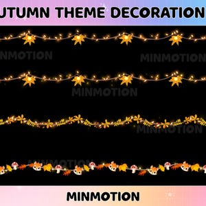 Animated Stream Decoration Autumn Theme / Party Lights / Cute Lover Cozy Theme / Twitch Holiday Light / Kawaii Twitch Overlay