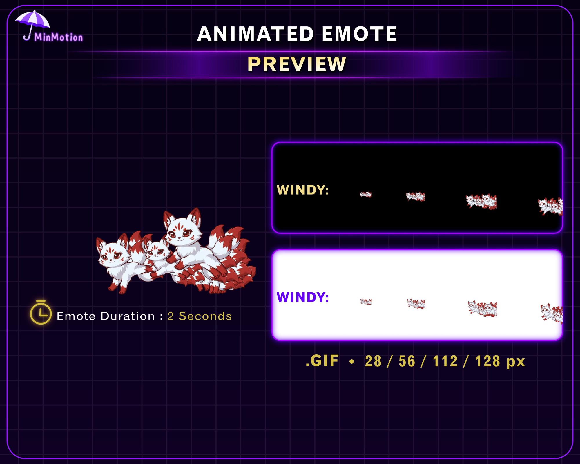 Raid Animation Button Animated Chibi Nine-tailed Fox Twitch Raid Alert, Kitsune Raid ...