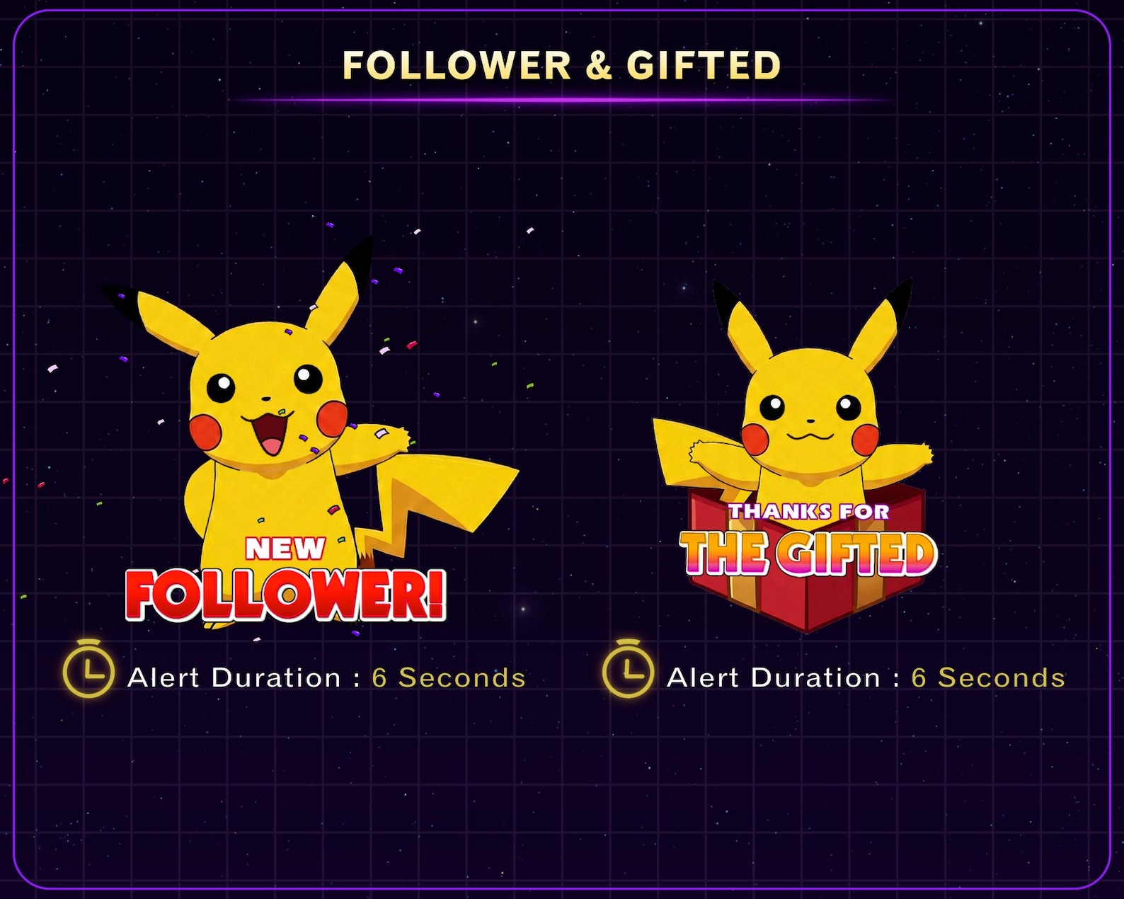 Pikachu Animated Twitch Alerts Bundle, Cute Stream Alerts - Emote for ...