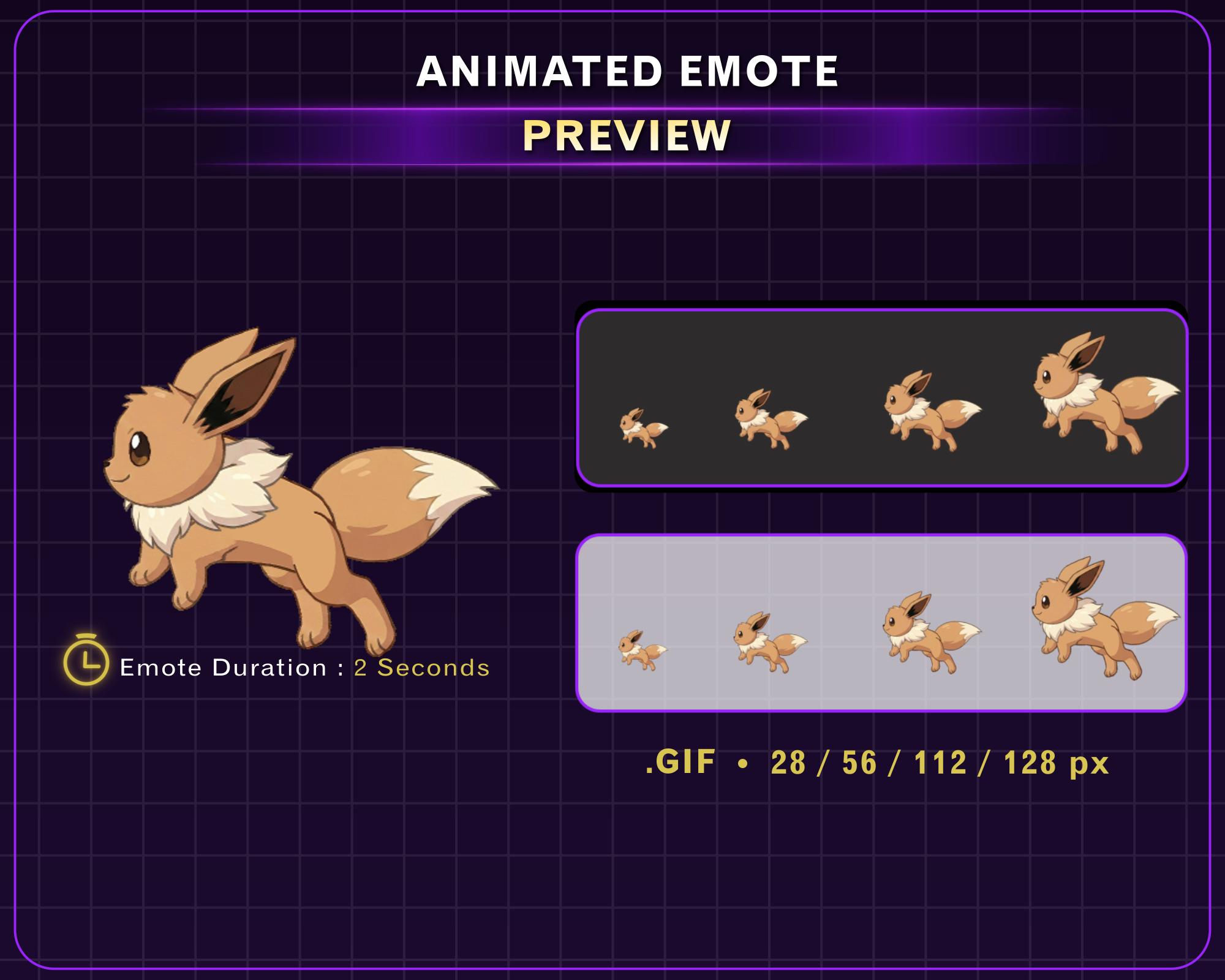 2x Animated Eevee Twitch Emote, Eevee Stream Emote for Twitch Discord ...