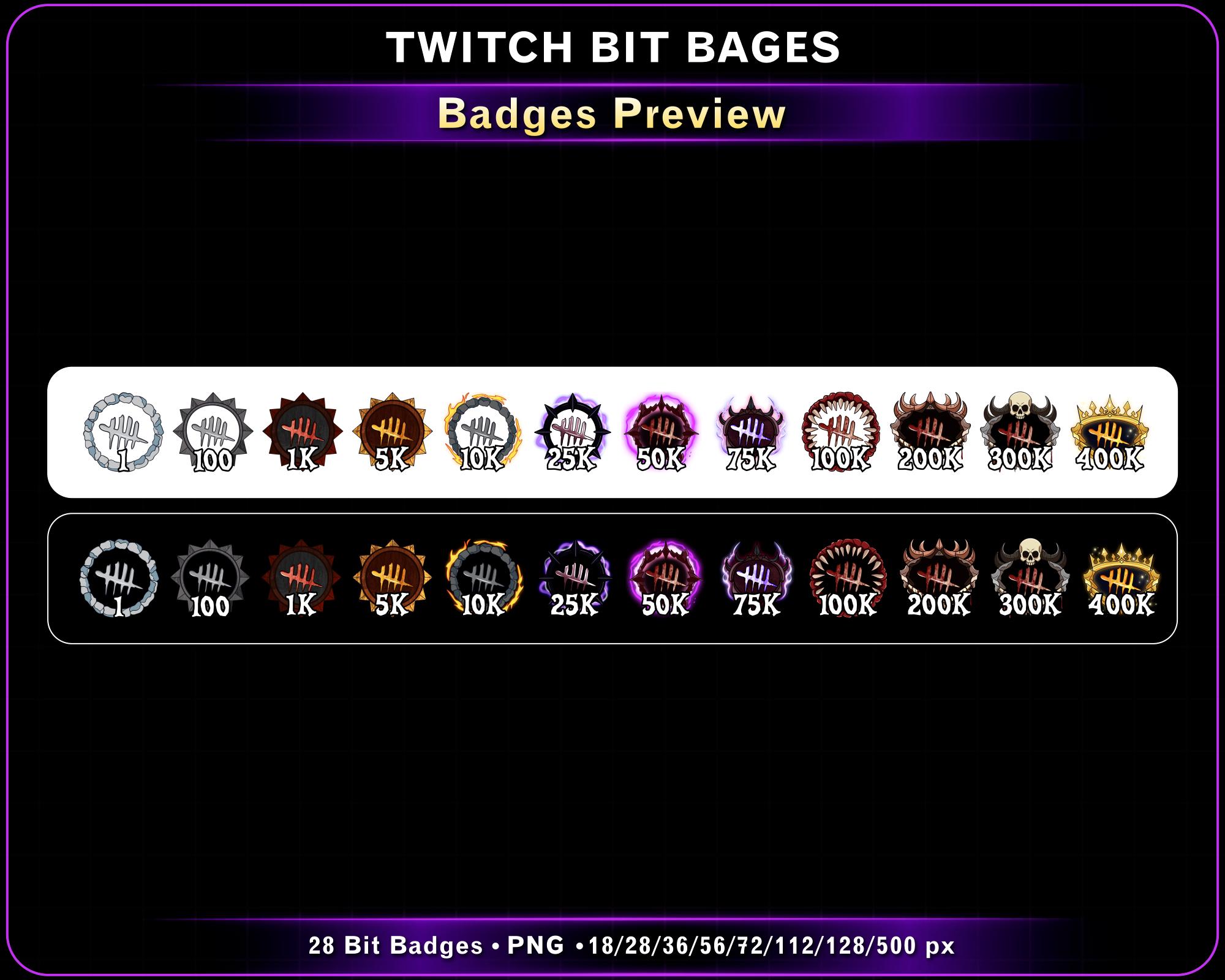 28x Twitch Bit Badges DBD Ranks, Stream Badges for Dead by Daylight ...