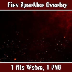 Könnte beinhalten: Ein digitales Overlay-Bild mit einem dunklen Hintergrund und roten, orangefarbenen und gelben Funken. Die Funken sind über das gesamte Bild verteilt und erzeugen einen Feuereffekt.