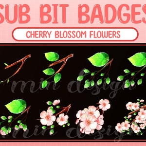 Blooming Cherry Blossom - Twich Sub Badges/ Bit Badges / Cute sub badges  / Kawaii / Pastel / Streamer / Subscriber Badges