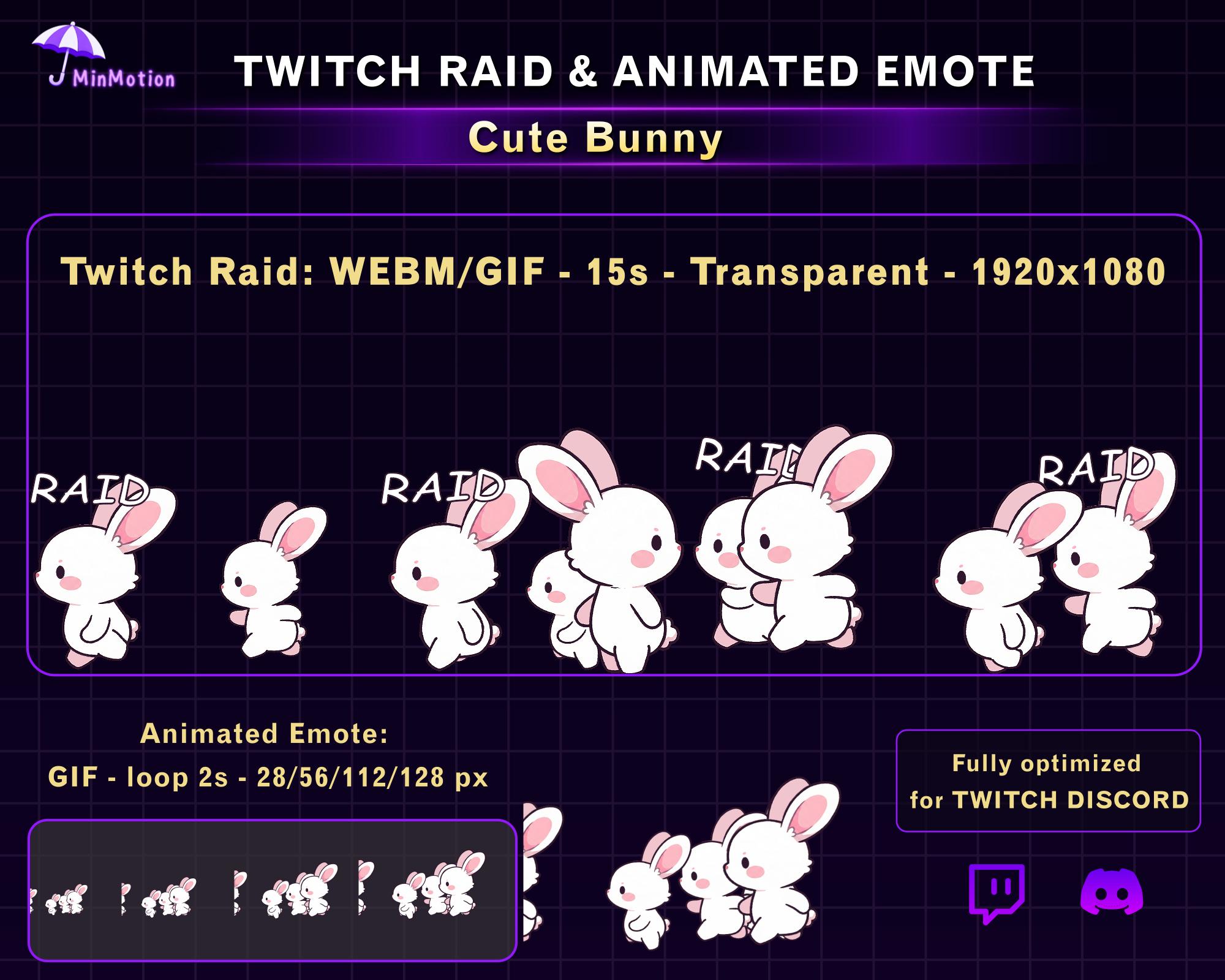 Raid Animation Button Animated Cute Bunny Twitch Raid Alert, Bunny Raid Animation With Bunny ...