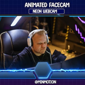 Twitch アニメーション ウェブカメラ ボーダー オーバーレイ / ブルー ネオン ウェブカメラ オーバーレイ パック / ネオン 丸角カメラ / フレア デコレーション / パステル サンセット