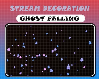 Purple Ghost Falling Overlay / Flying Ghost Twitch Stream / Halloween Overlay For Twitch and OBS Streaming / Spooky Ghost Falling Overlay
