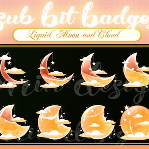 8x Twitch Sub, bit Badges - Liquid Moon Bootles, Pot, Magic Bootle, Potion - Kawaii Sub badges for streamer